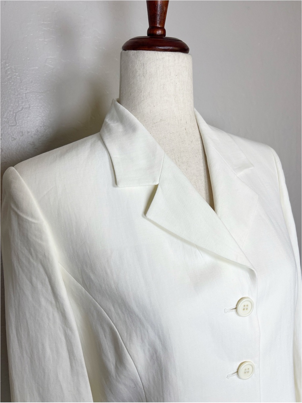 CASUAL CORNER Women’s Size 6 White Linen Blend Vintage Blazer Jacket - Picture 5 of 12